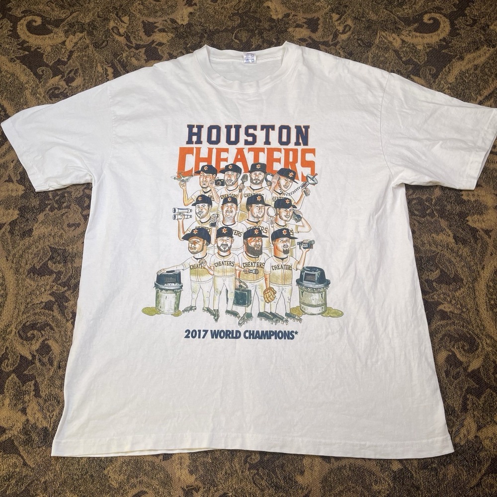 Undefeated Houston Cheaters 2017 World Champions White T-Shirt Mens Size XL